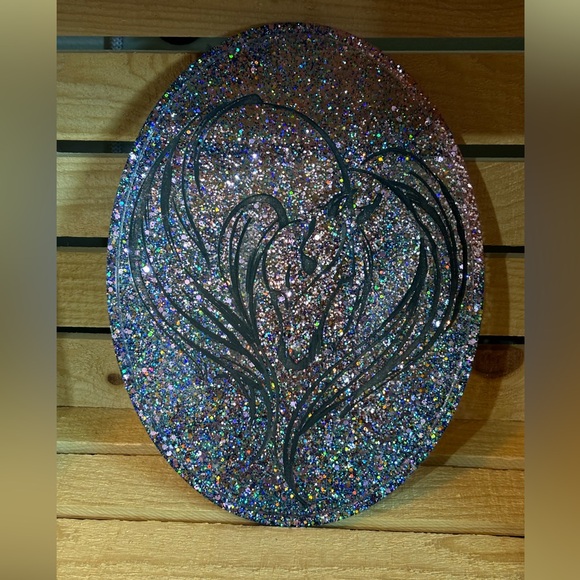 Beautiful Oval Horse Tray; Handmade Home Decor; Equestrian Gift; Horse Lovers - Picture 4 of 4